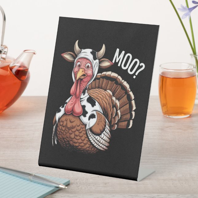 Turkey Moo Funny Erntedank Sockelschild (In Situ)