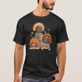 Turkey Read Books Funny Reading Thanksgiving  T-Shirt