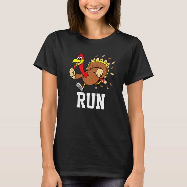 Turkey Run Costume Thanksgiving Running Turkey Tro T-Shirt (Vorderseite)