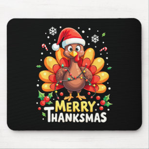 Turkey Santa Happy Merry Thanksmas Erntedank Ch Mousepad