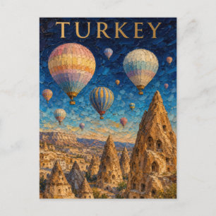 Turkey: Scenic Glow Cappadocia Art Souvenir Postkarte