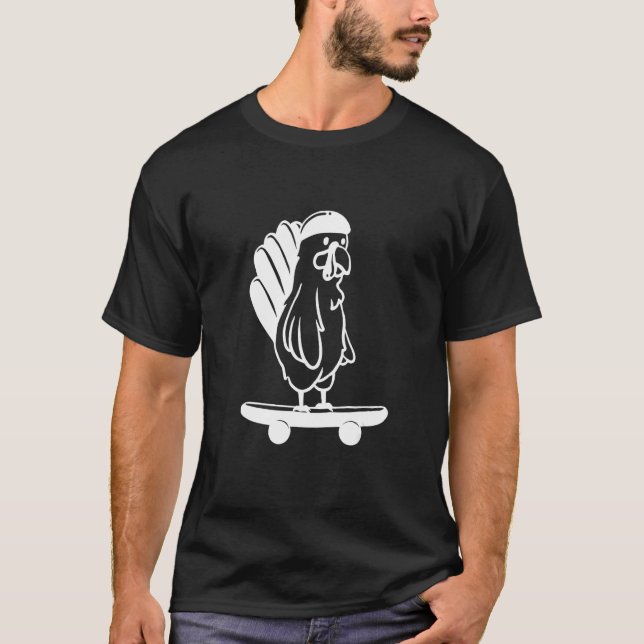 Turkey Skater Line Thanksgiving Day Skateboard Aut T-Shirt (Vorderseite)