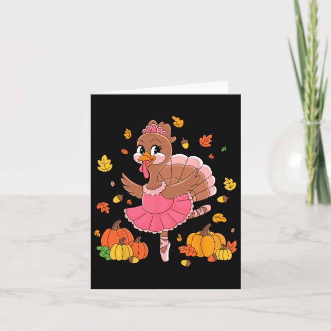 Turkey Tancing Ballet Lover Dancer Erntedank für Karte (Vorderseite)
