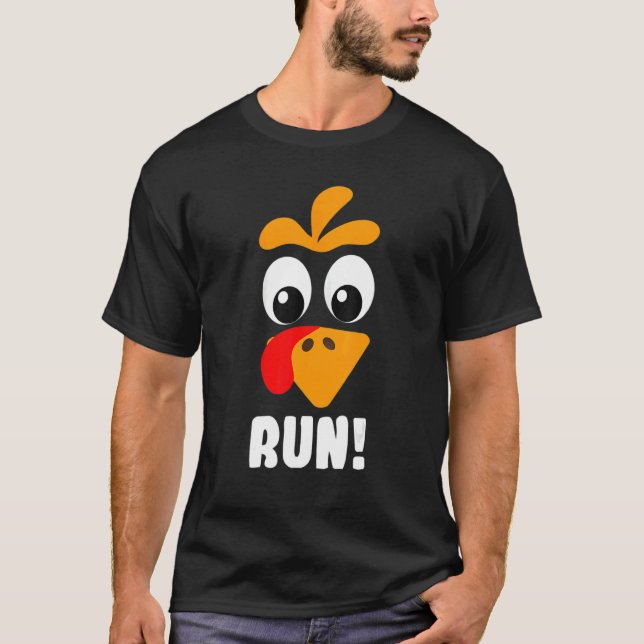 Turkey Trot Adult Running Costume Face Run Thanksg T-Shirt (Vorderseite)