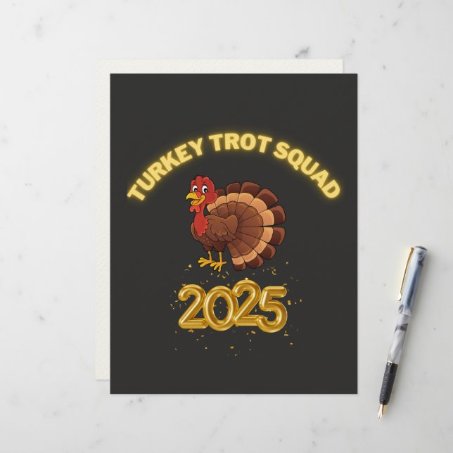 Turkey Trot Squad 2025 Briefbogen (Vorderseite/Rückseite Beispiel)