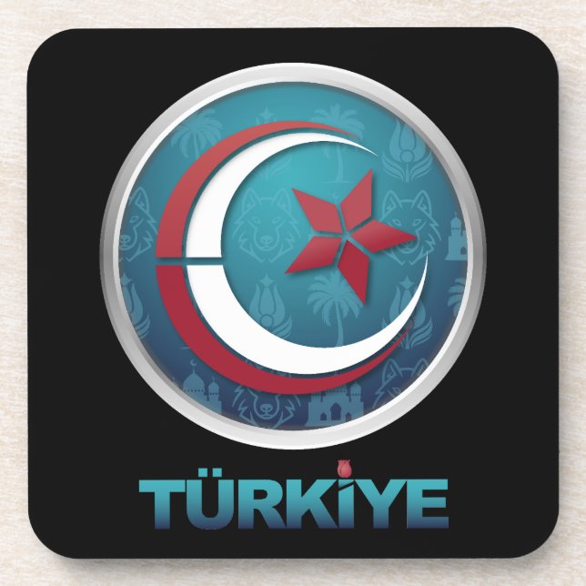 Turkey Turkiye Europe Asia Getränkeuntersetzer (Vorderseite)