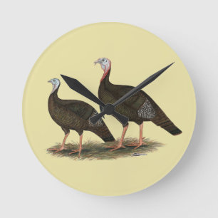 Turkeys Eastern Wild Pair Runde Wanduhr