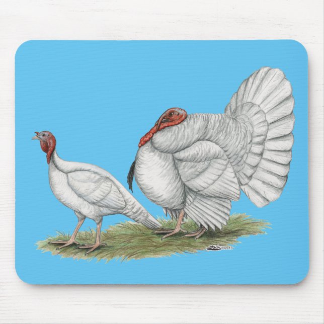 Turkeys White Holland Mousepad (Vorne)
