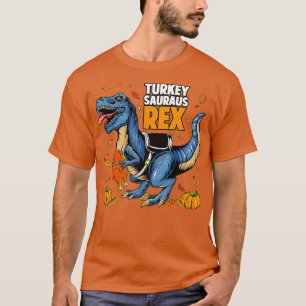 Turkeysaurus Rex Dinosaur Erntedank Boys Turke T-Shirt
