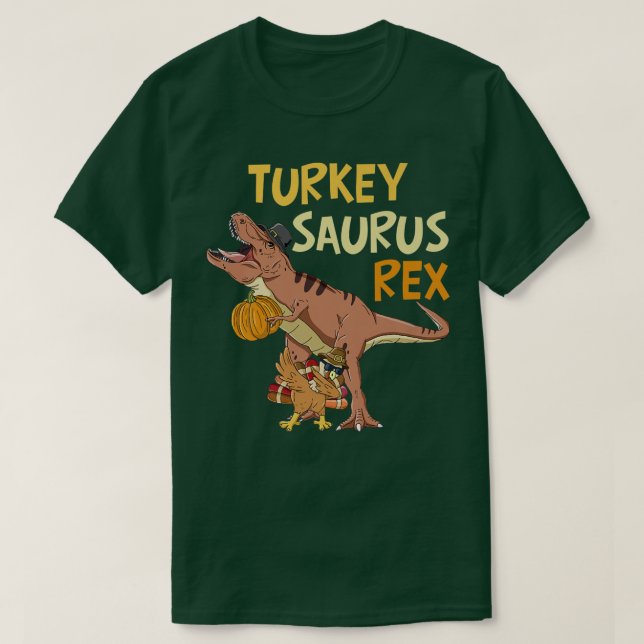 Turkeysaurus Rex Funny Turkey Dabbing Trex Thanksg T-Shirt (Design vorne)
