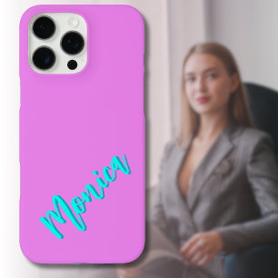 Türkis 3D Azure Name   Funny Violet iPhone 16 Pro Max Hülle