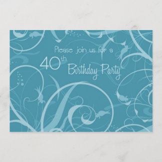 Türkis-40. Geburtstags-Party Einladungs-Karten Einladung