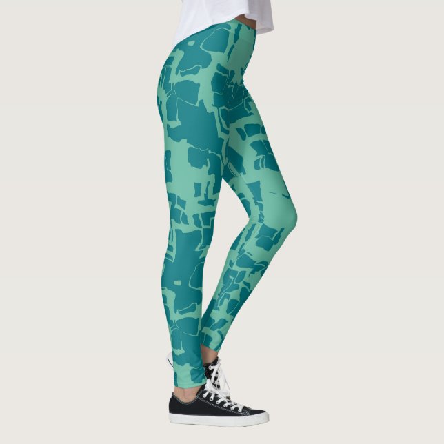 Türkis abstrakt leggings (Rechts)