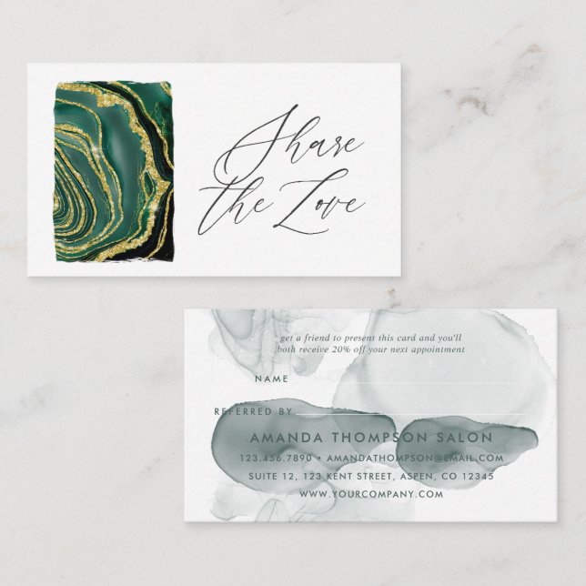 Türkis Agate Empfehlungskarte (Vorne/Hinten)