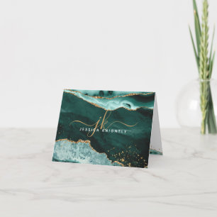 Türkis Agate Geode Gold Glitzer Monogram Script