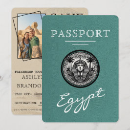 Türkis Ägypten Reisepass Hochzeit Save the Date