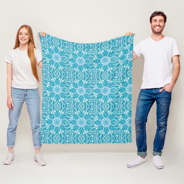 Türkis Aqua Blauer Silberpfeifer Fleecedecke (Beispiel)