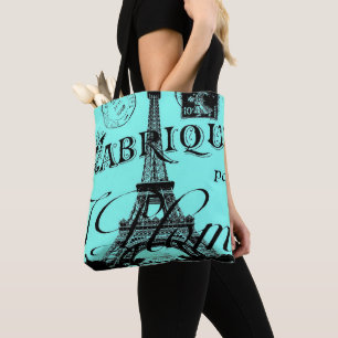 Türkis-Aqua-Blue Skripte Paris Eiffel Tower Tasche