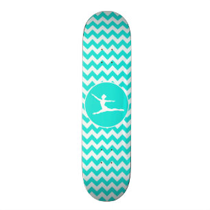 Türkis, Aqua Color Zickzack; Ballett Skateboard