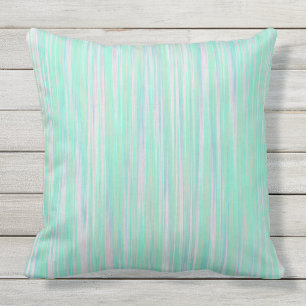 Türkis-Aqua-Farbe Stripes Kissen im Freien20x20