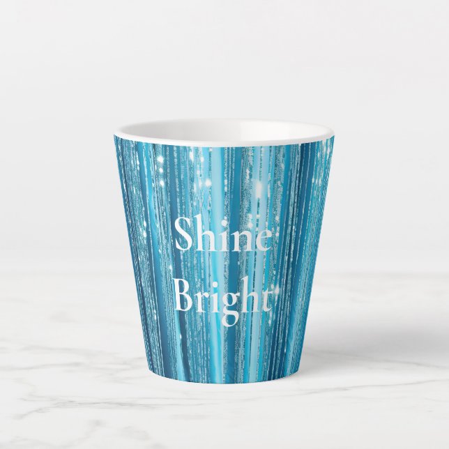 Türkis Aqua Glam Glitzer Milchtasse (Vorderseite)