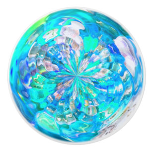 Türkis-Aqua-Glaseffekt-Turbulenz-Muster Keramikknauf