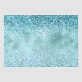 Türkis Aqua Gold Glam Glitzer Seidenpapier
