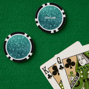 Türkis Aqua Green Sparkle Pokerchips