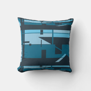 Türkis Aqua Navy Südwestlich Art inspiriert Mosaik Kissen