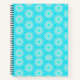 Türkis-, Aqua- und Grau-Blume mit Cyan Notizbuch