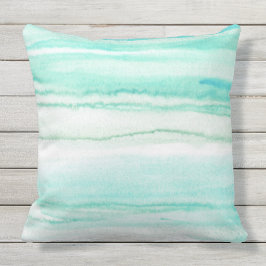 Türkis Aqua Waves Kissen Für Draußen