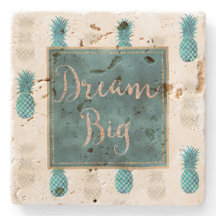 Türkis Aqua Weißer Ananas Traum