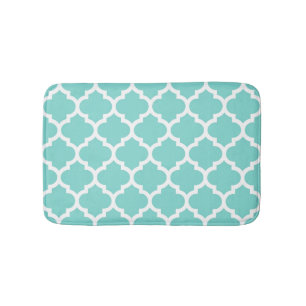 Türkis Aqua Welch marokkanisches Quatrefolienmuste Badematte