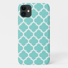 Türkis Aqua Welch marokkanisches Quatrefolienmuste Case-Mate iPhone Hülle
