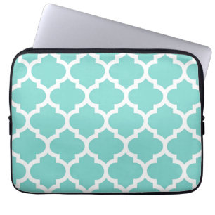 Türkis Aqua Welch marokkanisches Quatrefolienmuste Laptopschutzhülle