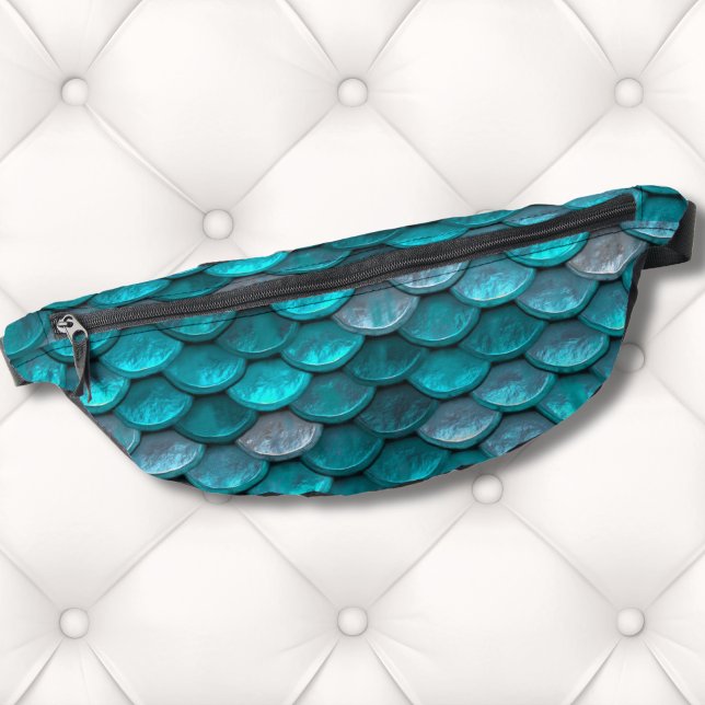 Türkis Aquamarin Bauchtasche (Metallic Turquoise Teal Mermaid Scales Pattern Fanny Pack)