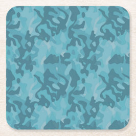 Türkis Aquamarin Blue Camouflage Untersetzer Set