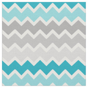 Türkis Aquamarin Blue Gray Ombre Zickzack Stoff