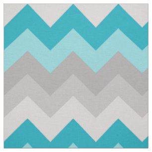 Türkis Aquamarin Blue Gray Zickzack Ombre Stoff