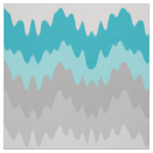 Türkis Aquamarin Blue Gray Zickzack Ombre Stoff
