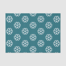 Türkis-aquamarines und weißes Schneeflocke-Muster Seidenpapier