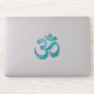 Türkis-Aquarell-OM-Symbol Aufkleber