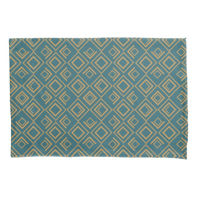 Türkis Art Déco Kissenbezug (Vorderseite)