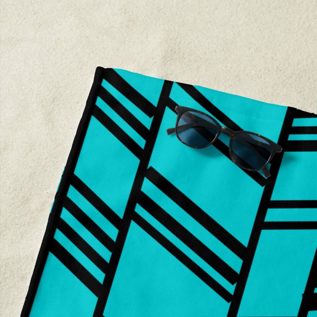 Türkis Art Déco Strandtuch (Beispiel)