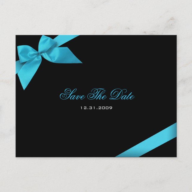 Türkis-Band, das Save the Date 2 Wedding ist Ankündigungspostkarte (Vorderseite)