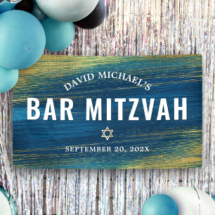 Türkis Bar Mitzvah Gold Bold Moderne Typografie Banner