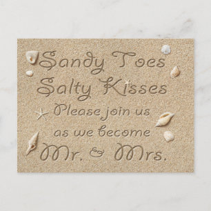 Türkis Beach Sandy Toes Salty Kisses Rett Date Ankündigungspostkarte