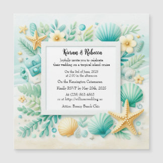 Türkis Beach Thema Hochzeit Magnetische Einladung