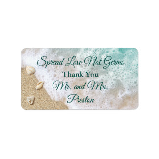 Türkis Beach Waves Spread Liebe Hand Sanitizer Adressaufkleber