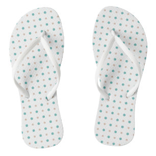 Türkis, beige und weiße Punkte Flip Flops
